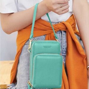Forever Young Aqua Phone Purse with Keychain